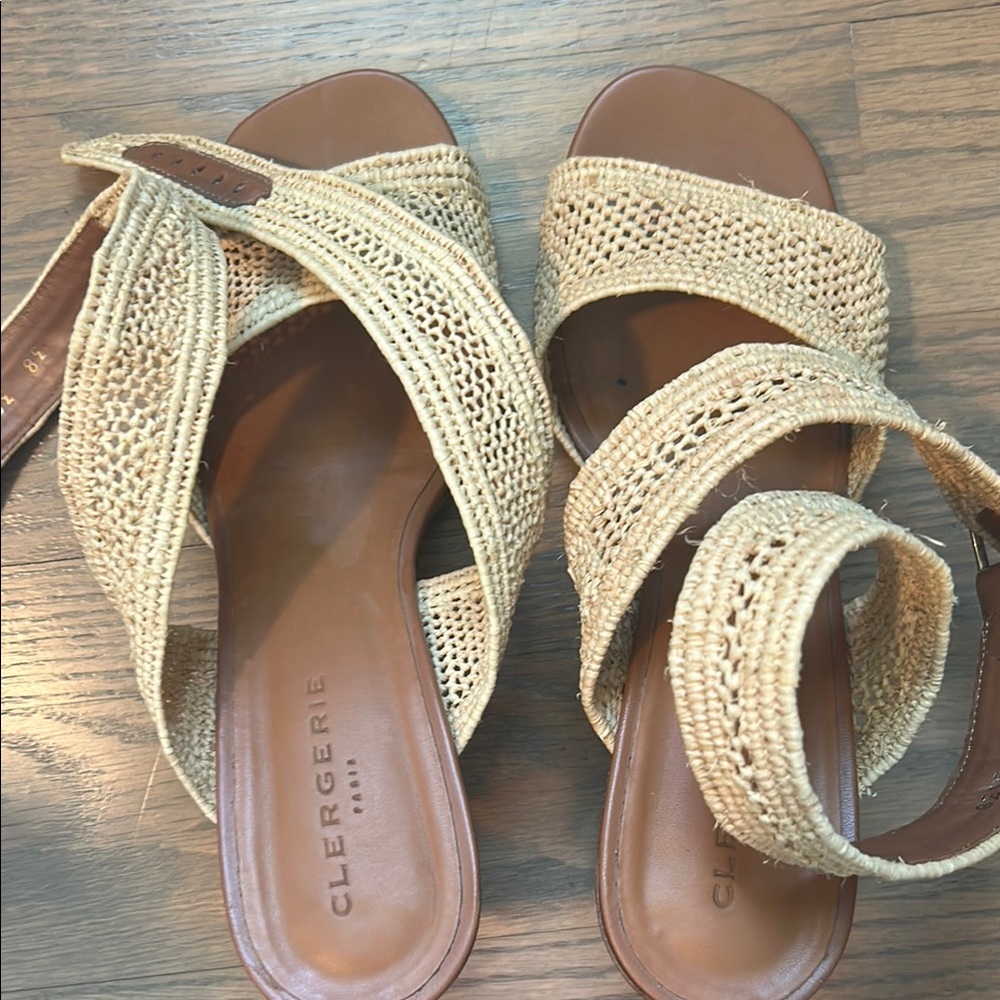 Robert Clergerie Tan Sandals with Intricate Design